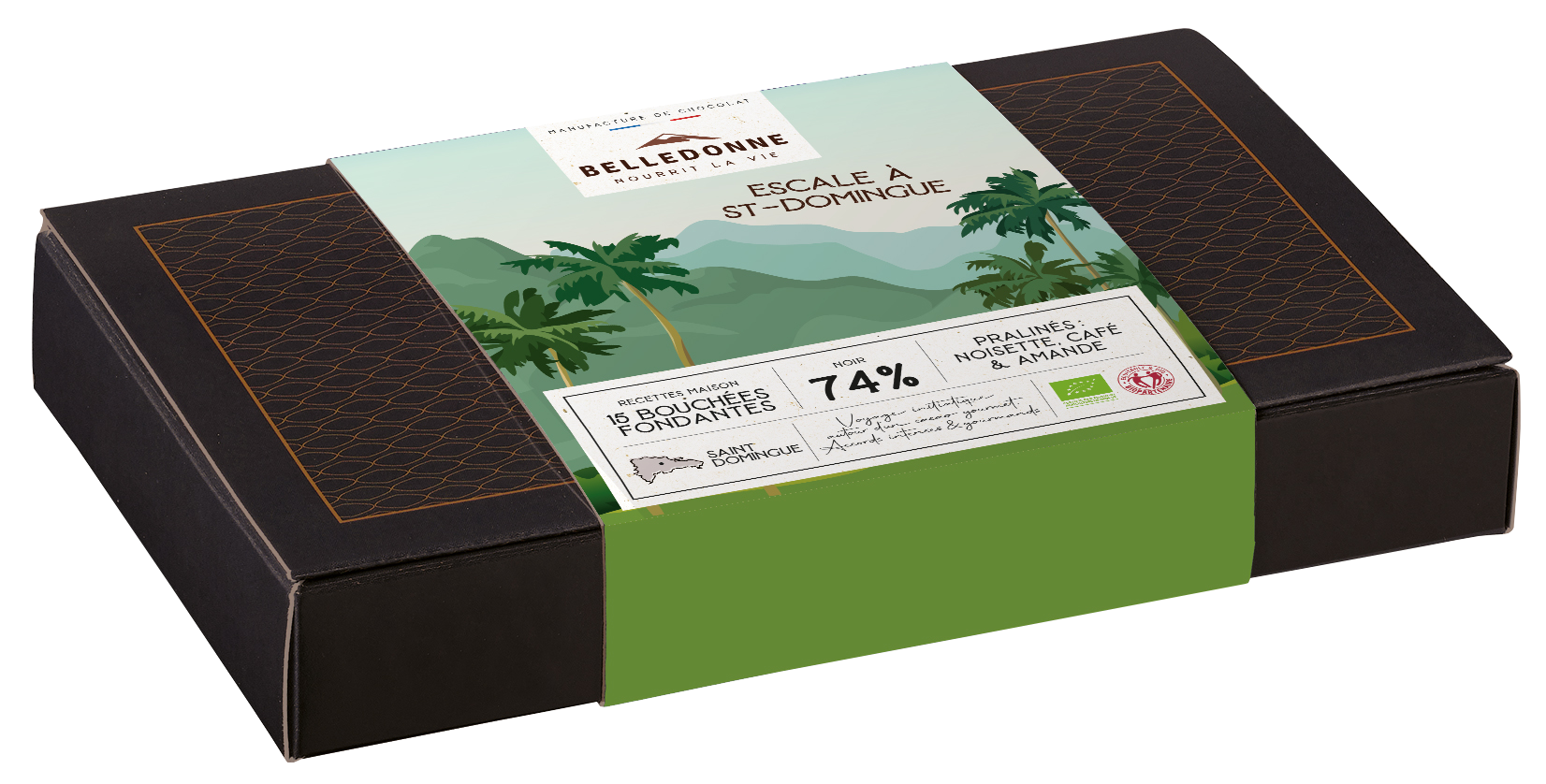 Belledonne Collectie box pure chocolade (15pralines voor amateurs van pure chocolade) bio 120g - 001509